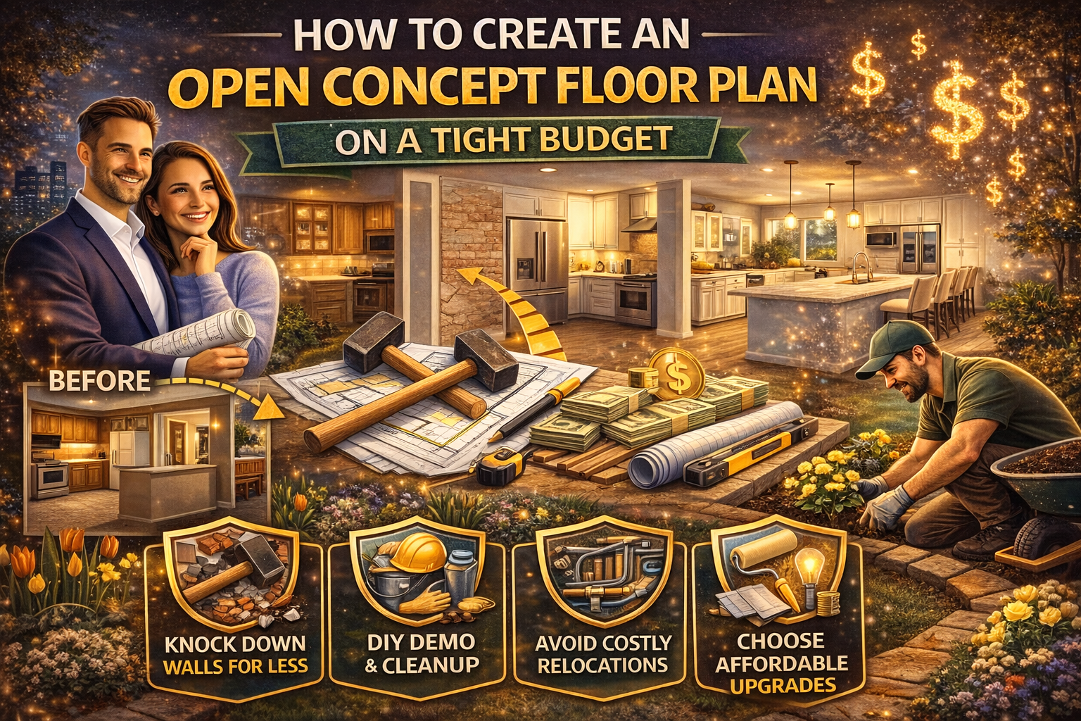 How to Create an Open Concept Floor Plan on a Tight Budget